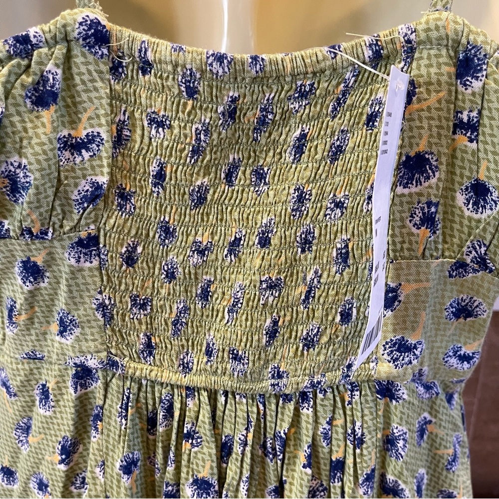 Urban Outfitters Kamaryn Green Dandelion Floral Dress Size M - Picture 6 of 11